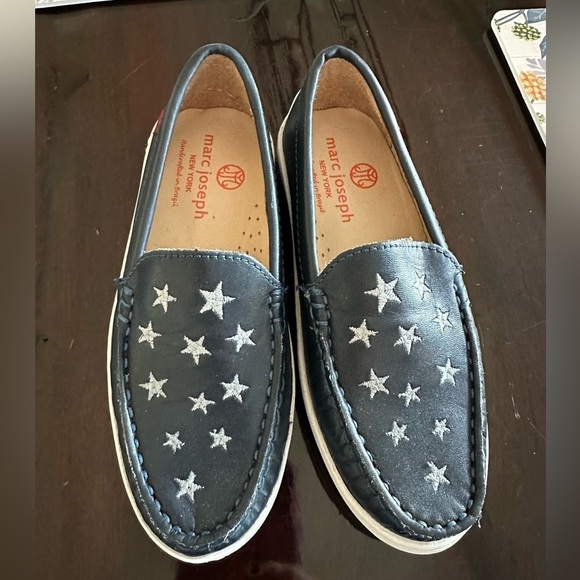 Marc Joseph New York Holland Loafer Navy Stars Leather Upper Little Kids 12.5 - Picture 2 of 9
